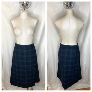 Vintage 70s 80s Pendleton Plaid Wool Wrap Skirt